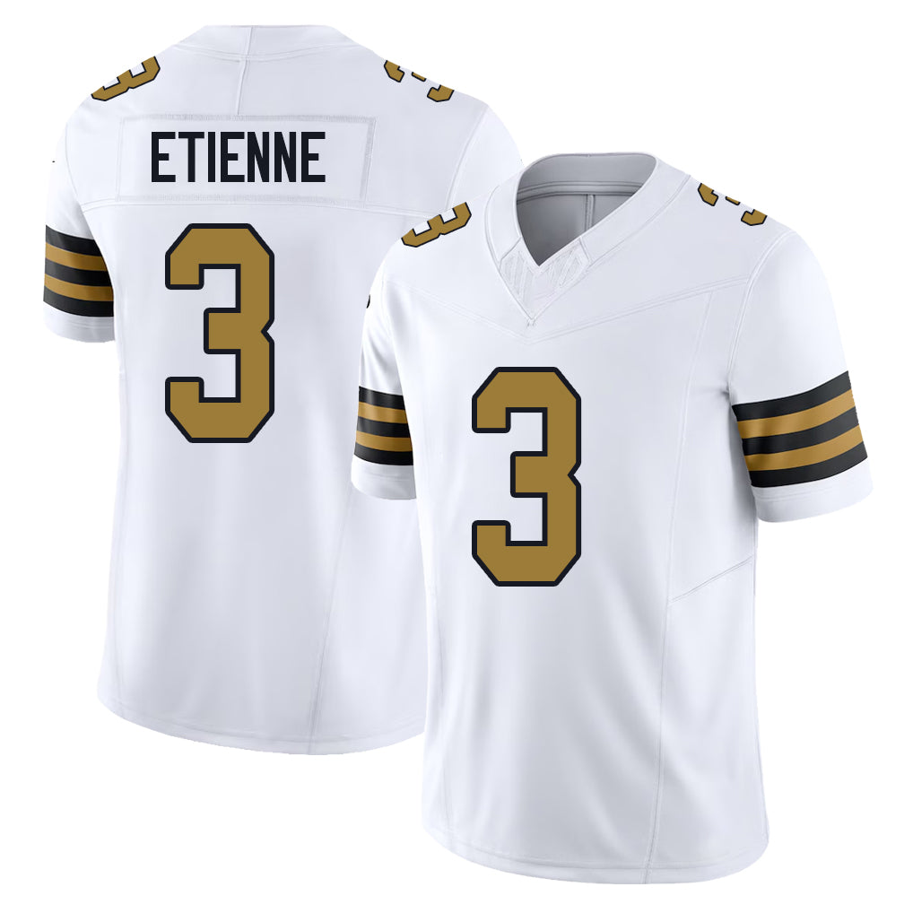 New Orleans #3 Etienne Player Football V Neck Short Sleeve White Jersey Travis For Men Youth Women Gift