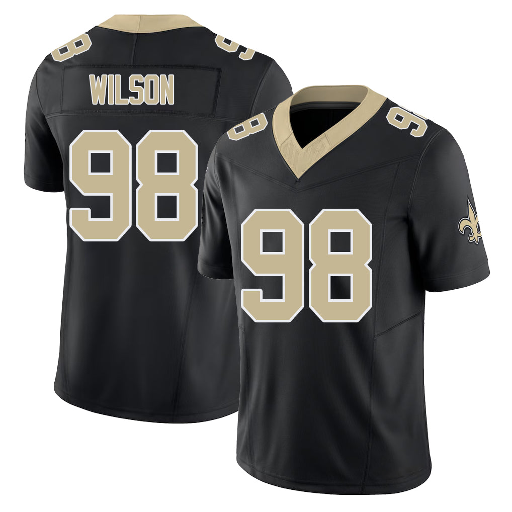 New Orleans #98 Tyree Player Football V Neck Short Sleeve Black Jersey Wilson For Men Youth Women Gift