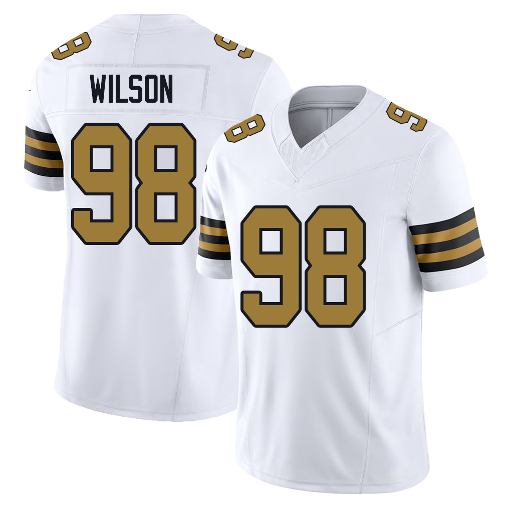 New Orleans #98 Tyree Player Football V Neck Short Sleeve White Jersey Wilson For Men Youth Women Gift