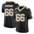 New Orleans #66 Will Player Football V Neck Short Sleeve Black Jersey Sherman For Men Youth Women Gift
