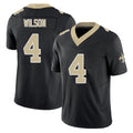 New Orleans #4 Zach Player Football V Neck Short Sleeve Black Jersey Wilson For Men Youth Women Gift