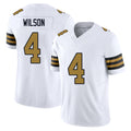 New Orleans #4 Zach Player Football V Neck Short Sleeve White Jersey Wilson For Men Youth Women Gift