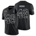 New Orleans #49 Wood Player Football V Neck Short Sleeve Black Jersey Zach For Men Youth Women Gift