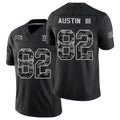 New York #82 Austin III Player Football V Neck Short Sleeve Black Jersey Calvin For Men Youth Women Gift