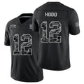 New York #12 Hood Player Football V Neck Short Sleeve Black Jersey Colton For Men Youth Women Gift