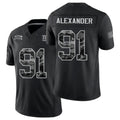 New York #91 Alexander Player Football V Neck Short Sleeve Black Jersey Darius For Men Youth Women Gift