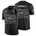 New York #28 Campbell Player Football V Neck Short Sleeve Black Jersey Elijah For Men Youth Women Gift