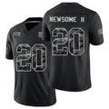 New York #20 Newsome II Player Football V Neck Short Sleeve Black Jersey Greg For Men Youth Women Gift