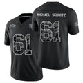 New York #61 Schmitz Player Football V Neck Short Sleeve Black Jersey John For Men Youth Women Gift