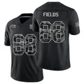 New York #88 Fields Player Football V Neck Short Sleeve Black Jersey Malachi For Men Youth Women Gift