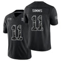 New York #11 Simms Player Football V Neck Short Sleeve Black Jersey Phil For Men Youth Women Gift