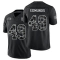 New York #49 Edmunds Player Football V Neck Short Sleeve Black Jersey Tremaine For Men Youth Women Gift
