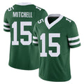 New York #15 Adonai Player Football V Neck Short Sleeve Green Jersey Mitchell For Men Youth Women Gift