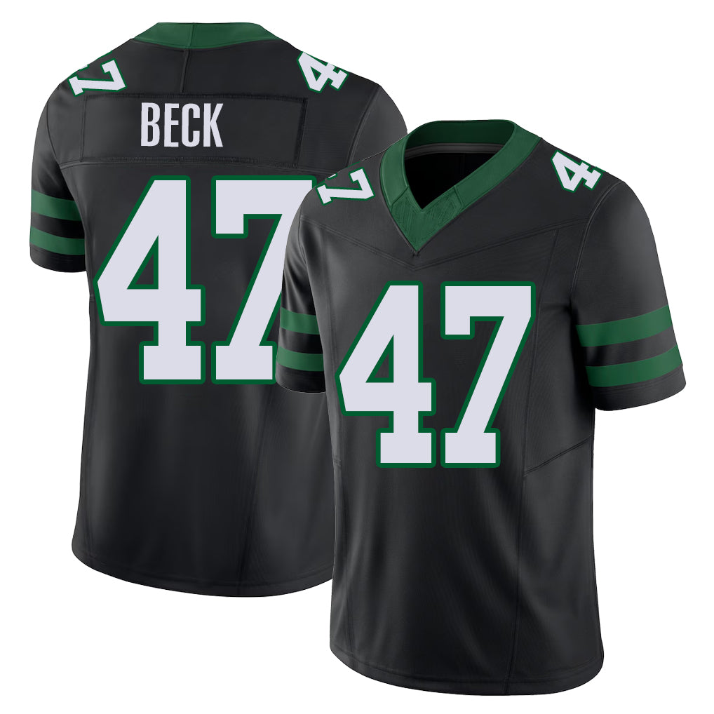 New York #47 Andrew Player Football V Neck Short Sleeve Black Jersey Beck For Men Youth Women Gift