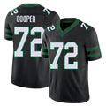 New York #72 Anez Player Football V Neck Short Sleeve Black Jersey Cooper For Men Youth Women Gift