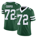 New York #72 Anez Player Football V Neck Short Sleeve Green Jersey Cooper For Men Youth Women Gift