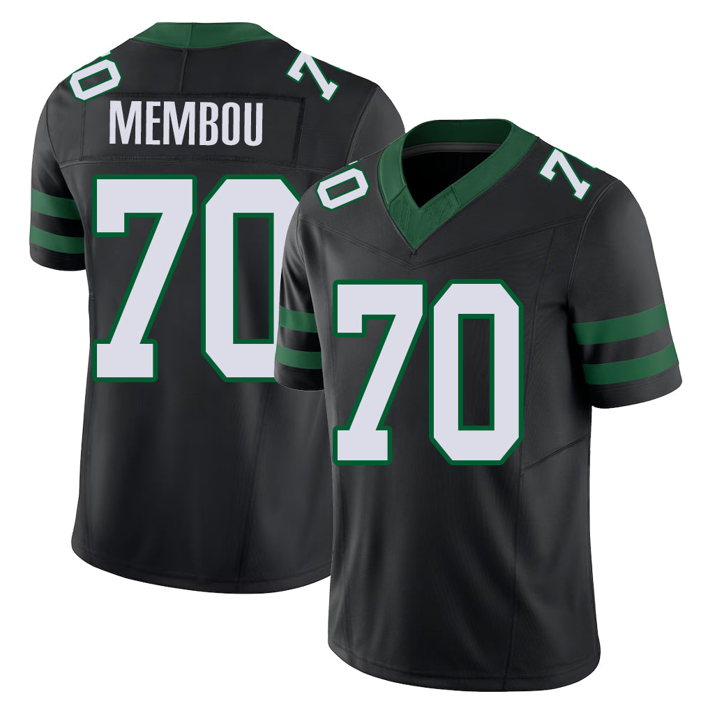 New York #70 Armand Player Football V Neck Short Sleeve Black Jersey Membou For Men Youth Women Gift