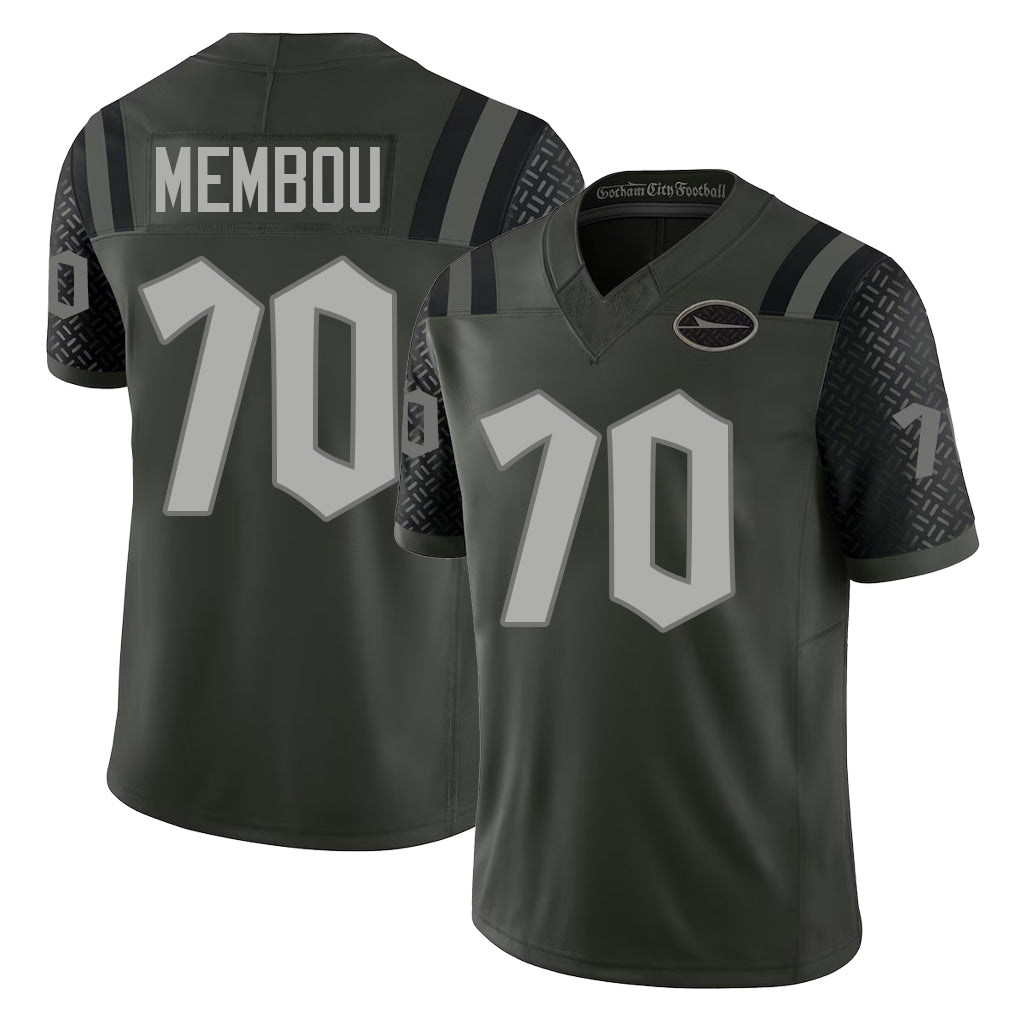 New York #70 Armand Player Football V Neck Short Sleeve Gotham Green Jersey Membou For Men Youth Women Gift
