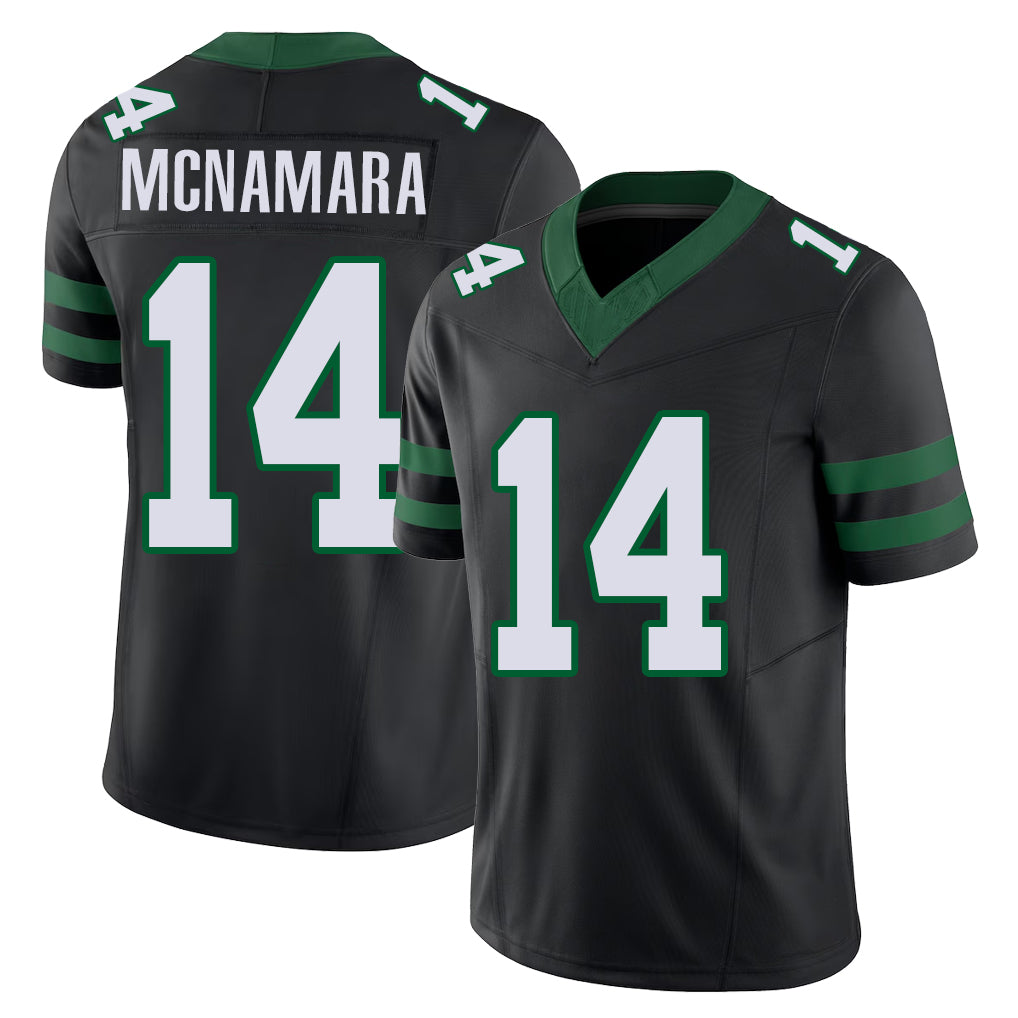 New York #14 Austin Player Football V Neck Short Sleeve Black Jersey McNamara For Men Youth Women Gift