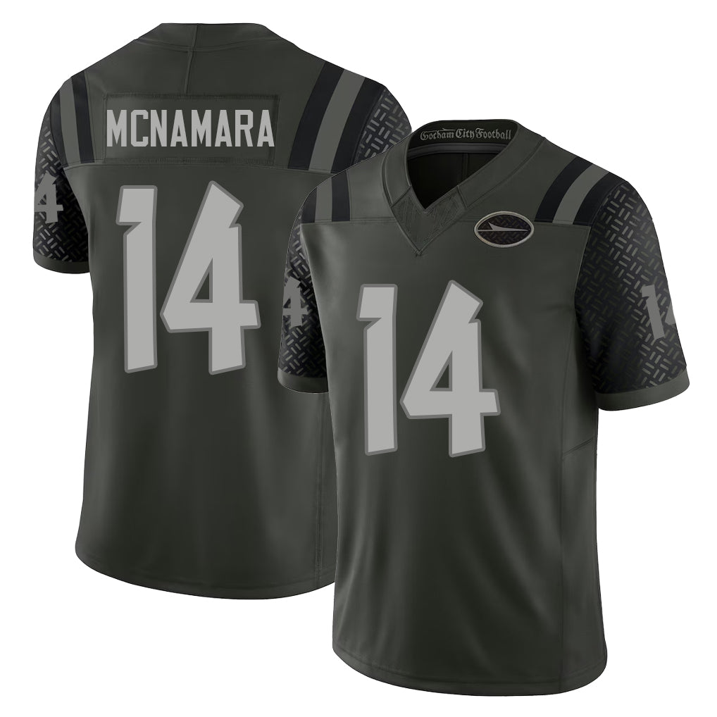 New York #14 Austin Player Football V Neck Short Sleeve Gotham Green Jersey McNamara For Men Youth Women Gift