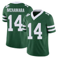New York #14 Austin Player Football V Neck Short Sleeve Green Jersey McNamara For Men Youth Women Gift
