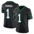 New York #1 Azareye'h Player Football V Neck Short Sleeve Black Jersey Thomas For Men Youth Women Gift