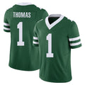 New York #1 Azareye'h Player Football V Neck Short Sleeve Green Jersey Thomas For Men Youth Women Gift