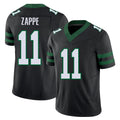 New York #11 Bailey Player Football V Neck Short Sleeve Black Jersey Zappe For Men Youth Women Gift