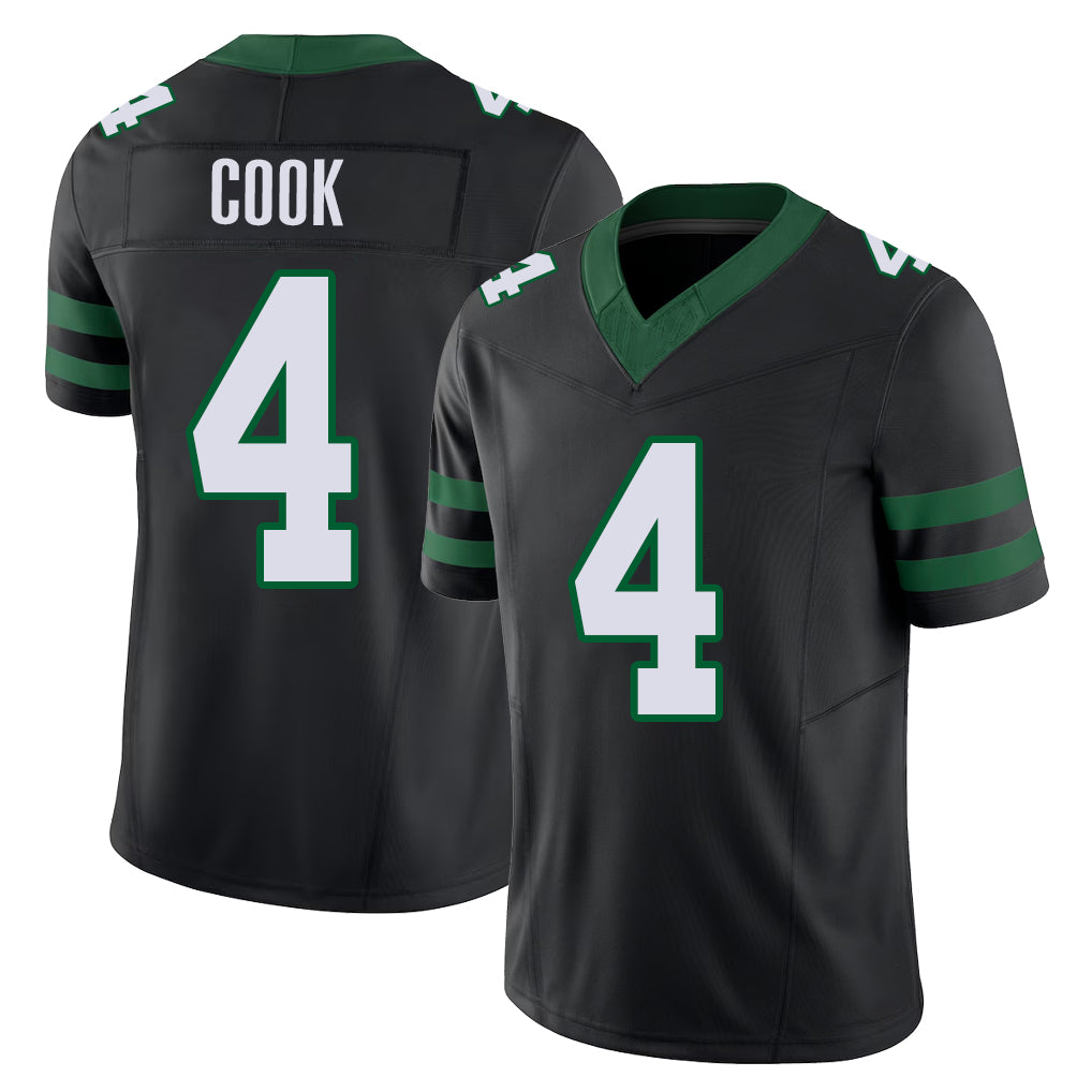 New York #4 Brady Player Football V Neck Short Sleeve Black Jersey Cook For Men Youth Women Gift