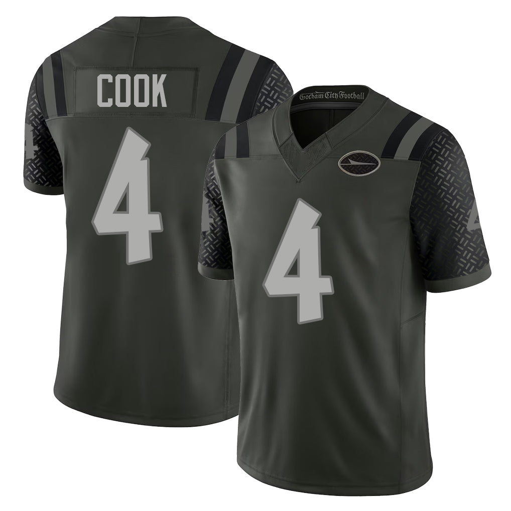 New York #4 Brady Player Football V Neck Short Sleeve Gotham Green Jersey Cook For Men Youth Women Gift