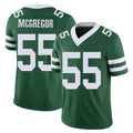 New York #55 Braiden Player Football V Neck Short Sleeve Green Jersey McGregor For Men Youth Women Gift
