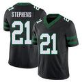 New York #21 Brandon Player Football V Neck Short Sleeve Black Jersey Stephens For Men Youth Women Gift