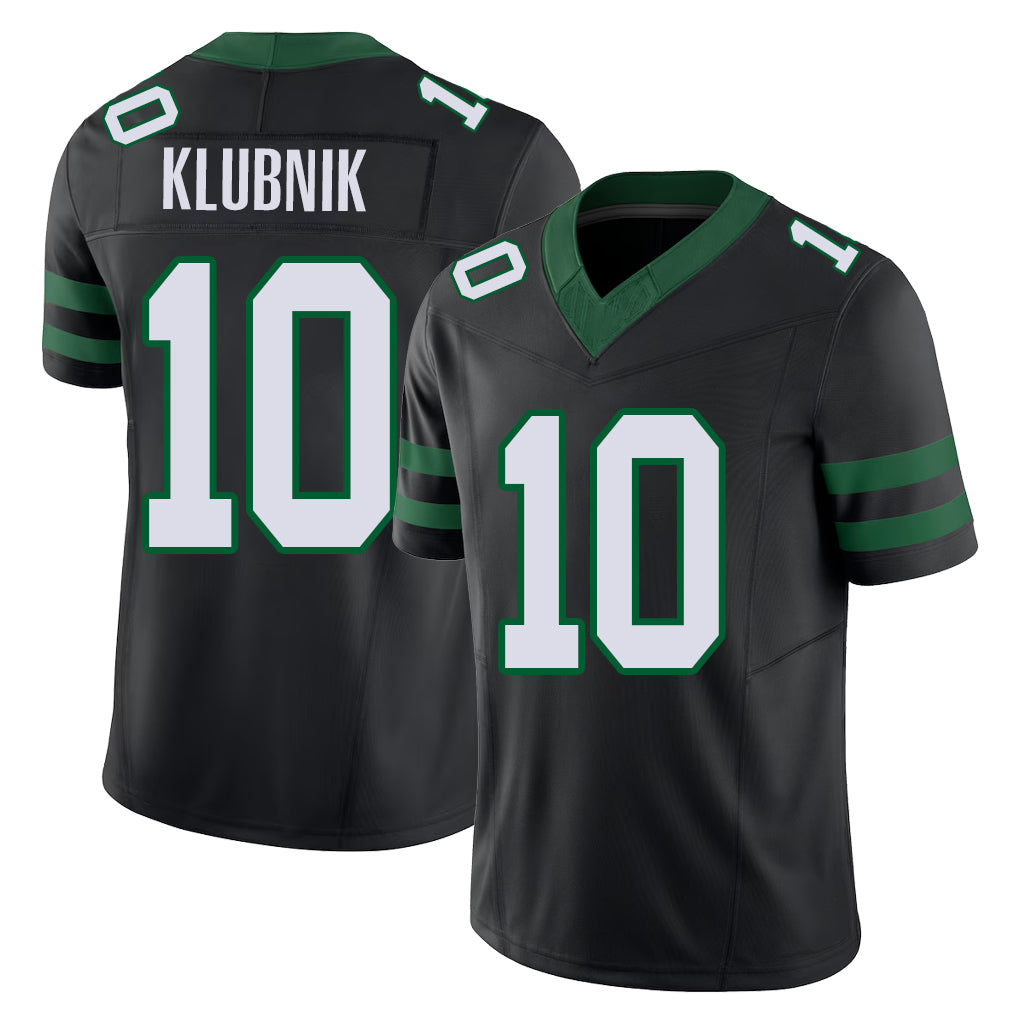 New York #10 Cade Player Football V Neck Short Sleeve Black Jersey Klubnik For Men Youth Women Gift