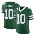 New York #10 Cade Player Football V Neck Short Sleeve Green Jersey Klubnik For Men Youth Women Gift