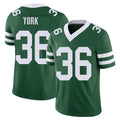 New York #36 Cade Player Football V Neck Short Sleeve Green Jersey York For Men Youth Women Gift