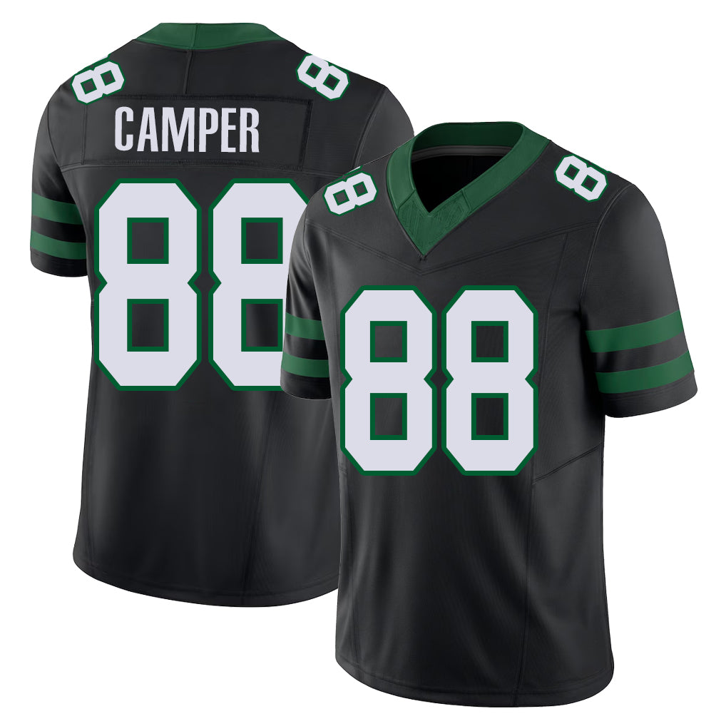 New York #88  Cam Player Football V Neck Short Sleeve Black Jersey Camper For Men Youth Women Gift