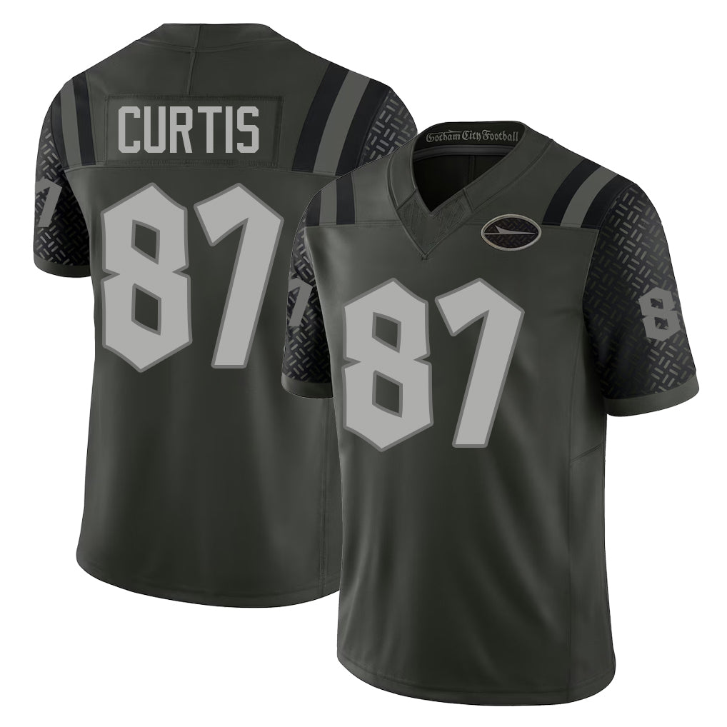 New York #87 Chase Player Football V Neck Short Sleeve Gotham Green Jersey Curtis For Men Youth Women Gift