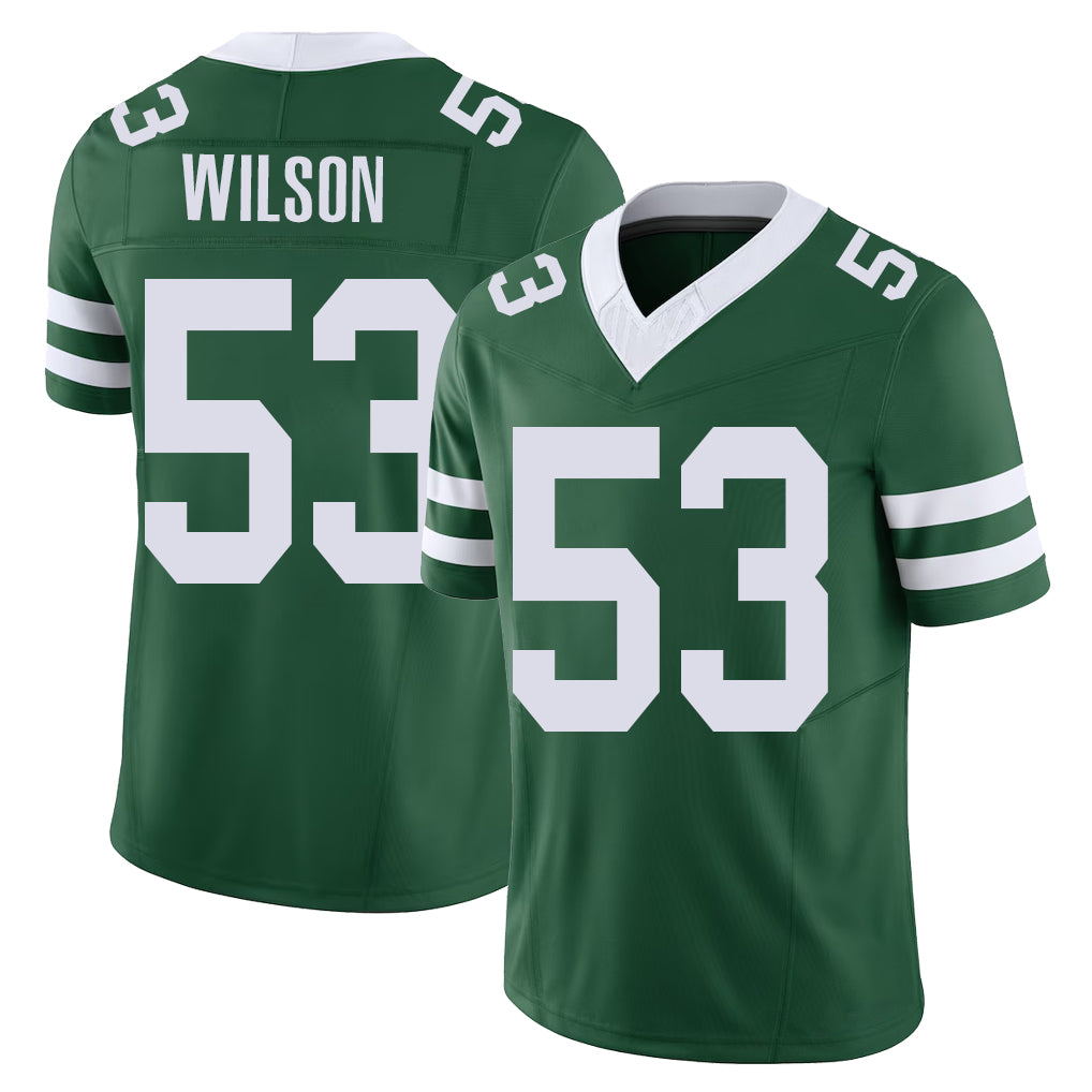 New York #53 Chase Player Football V Neck Short Sleeve Green Jersey Wilson For Men Youth Women Gift