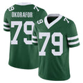 New York #79 Chukwuma Player Football V Neck Short Sleeve Green Jersey Okorafor For Men Youth Women Gift