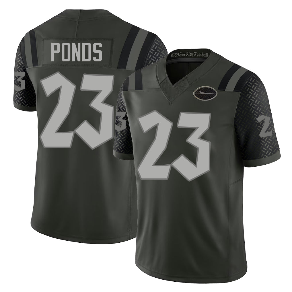New York #23 D'Angelo Player Football V Neck Short Sleeve Gotham Green Jersey Ponds For Men Youth Women Gift