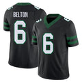New York #6 Dane Player Football V Neck Short Sleeve Black Jersey Belton For Men Youth Women Gift