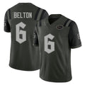 New York #6 Dane Player Football V Neck Short Sleeve Gotham Green Jersey Belton For Men Youth Women Gift