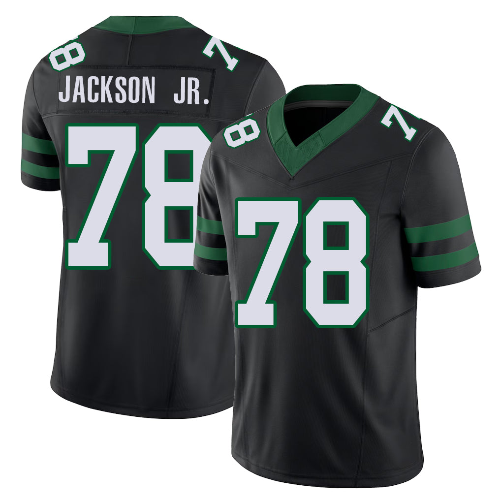 New York #78 Darrell Player Football V Neck Short Sleeve Black Jersey Jackson Jr. For Men Youth Women Gift
