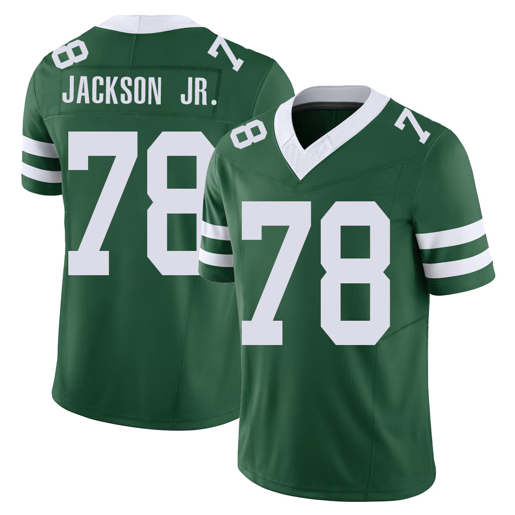 New York #78 Darrell Player Football V Neck Short Sleeve Green Jersey Jackson Jr. For Men Youth Women Gift