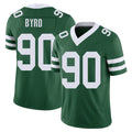 New York #90 Dennis Player Football V Neck Short Sleeve Green Jersey Byrd For Men Youth Women Gift