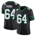 New York #64 Dylan Player Football V Neck Short Sleeve Black Jersey Parham For Men Youth Women Gift