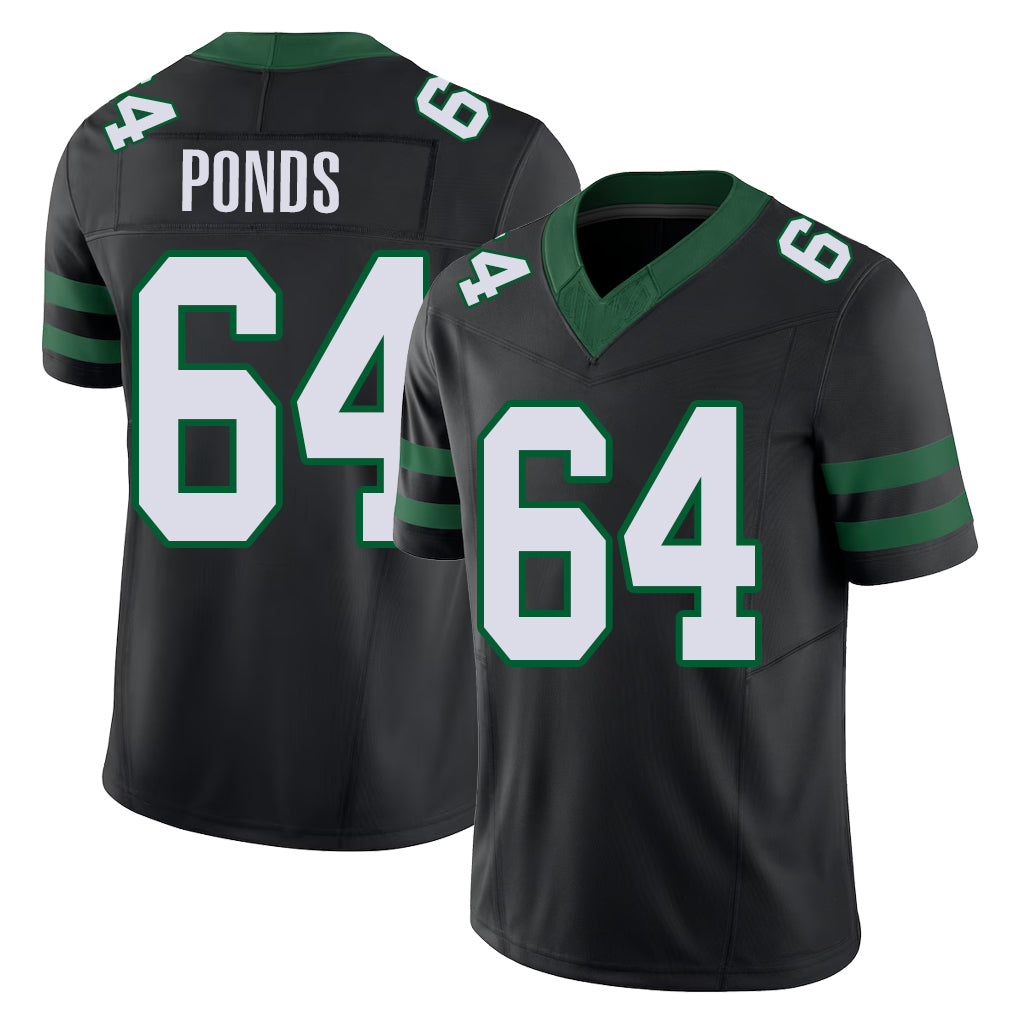 New York #64 Dylan Player Football V Neck Short Sleeve Black Jersey Parham For Men Youth Women Gift