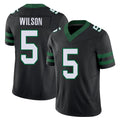 New York #5 Garrett Player Football V Neck Short Sleeve Black Jersey Wilson For Men Youth Women Gift