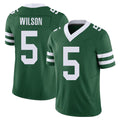 New York #5 Garrett Player Football V Neck Short Sleeve Green Jersey Wilson For Men Youth Women Gift