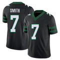 New York #7 Geno Player Football V Neck Short Sleeve Black Jersey Smith For Men Youth Women Gift